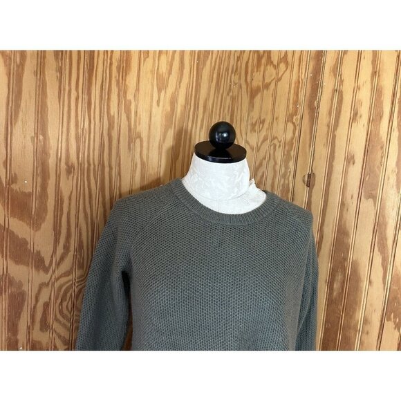 Madewell Province Cross Back Knit Sweater Green Long Sleeve Size XS Cotton Blend - Picture 4 of 10